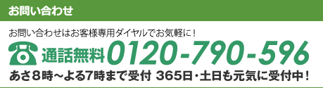 お問い合わせ電話番号：0120-790-596